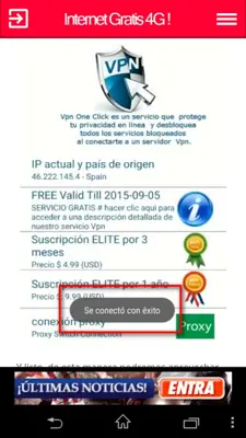 Internet Gratis 4G android App screenshot 1