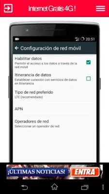 Internet Gratis 4G android App screenshot 4